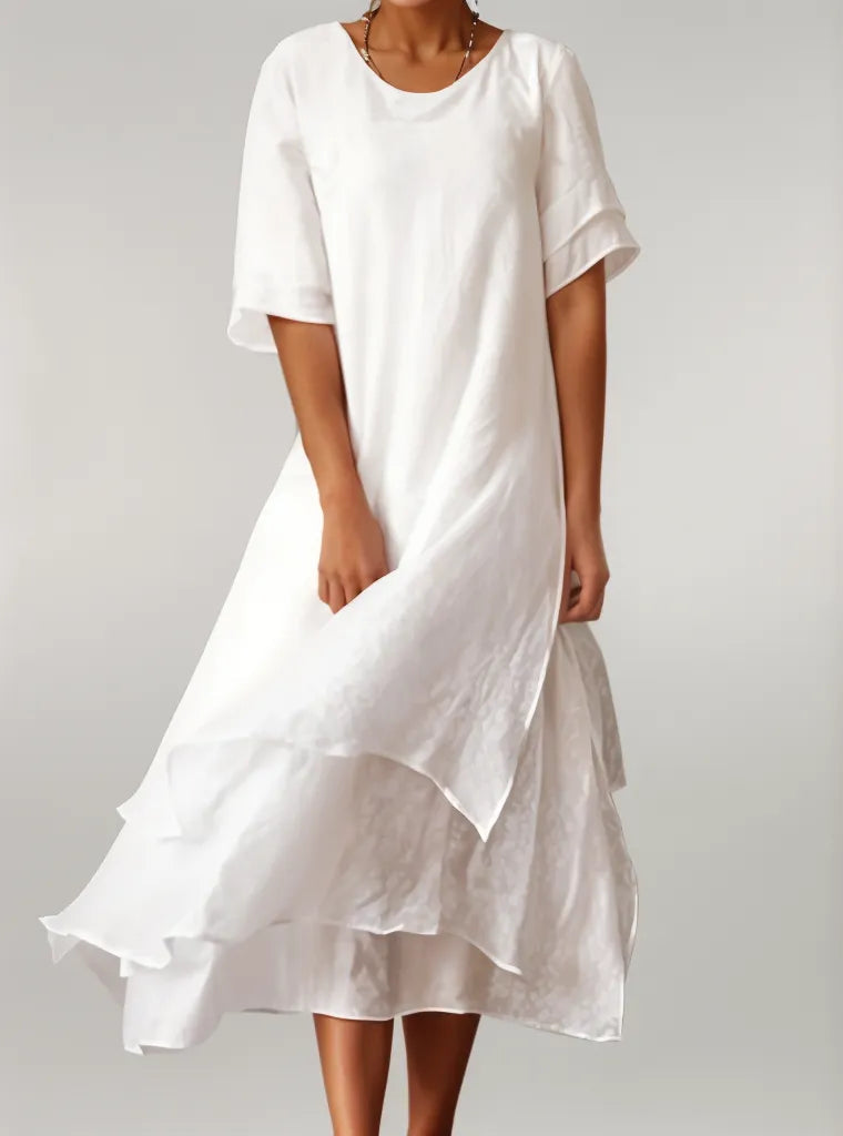 Tabatha - Elegantes langes Baumwollkleid