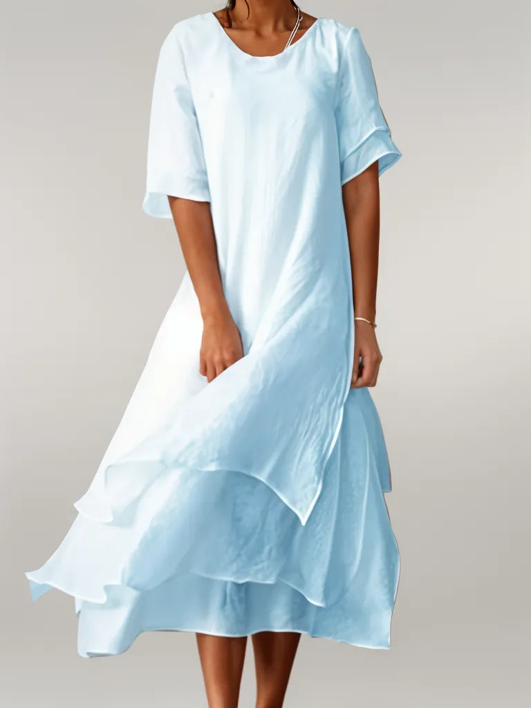 Tabatha - Elegantes langes Baumwollkleid