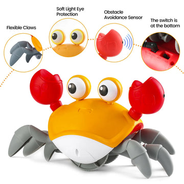 Crawling Crab Baby Toys with Music LED