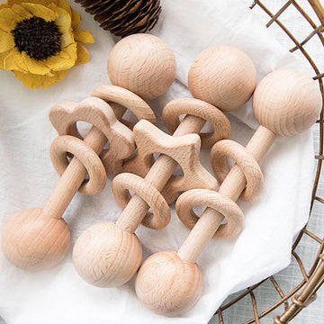 Wood Rattle Baby Toys