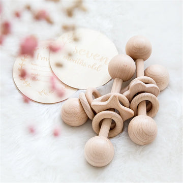 Wood Rattle Baby Toys