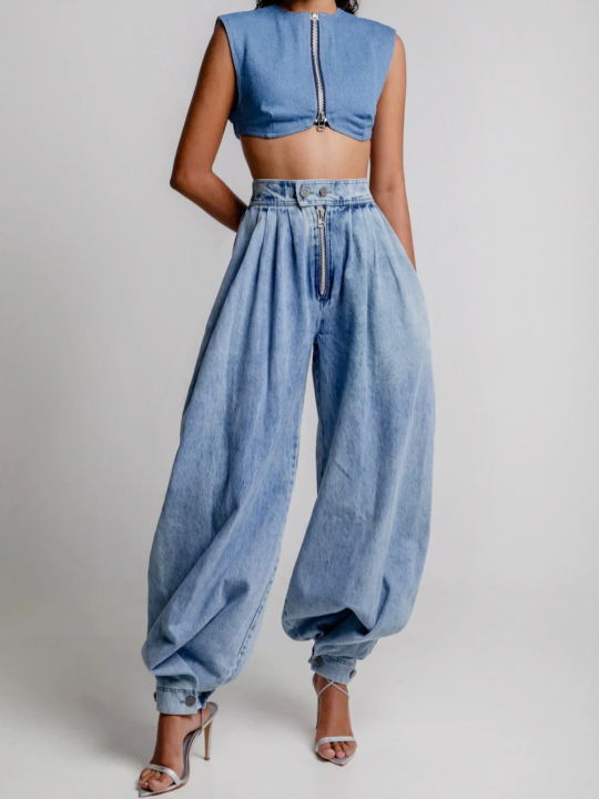 High Waist Balloon Jeans
